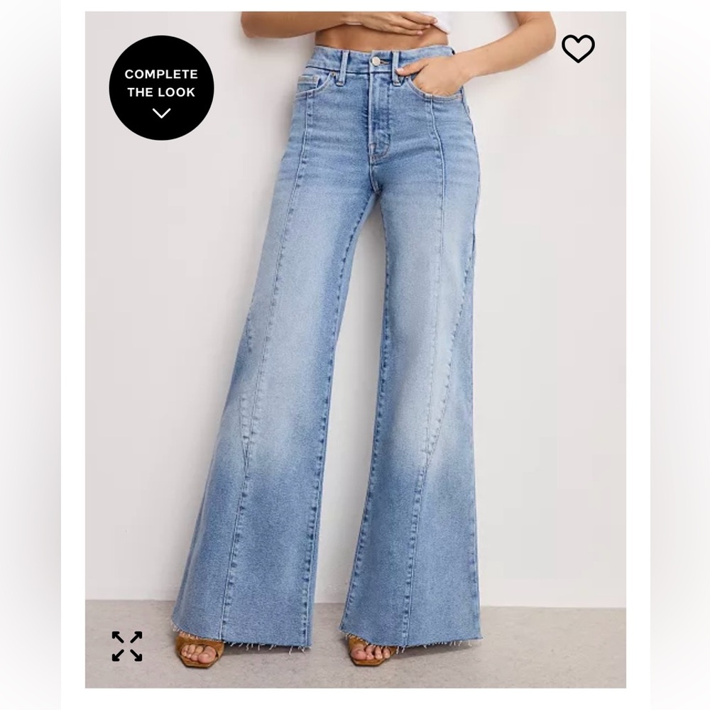 Good American Light Blue Flare Jeans
